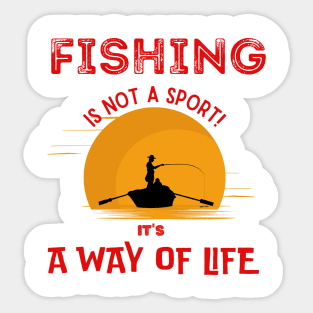 Fishing Lifestyle white Sticker